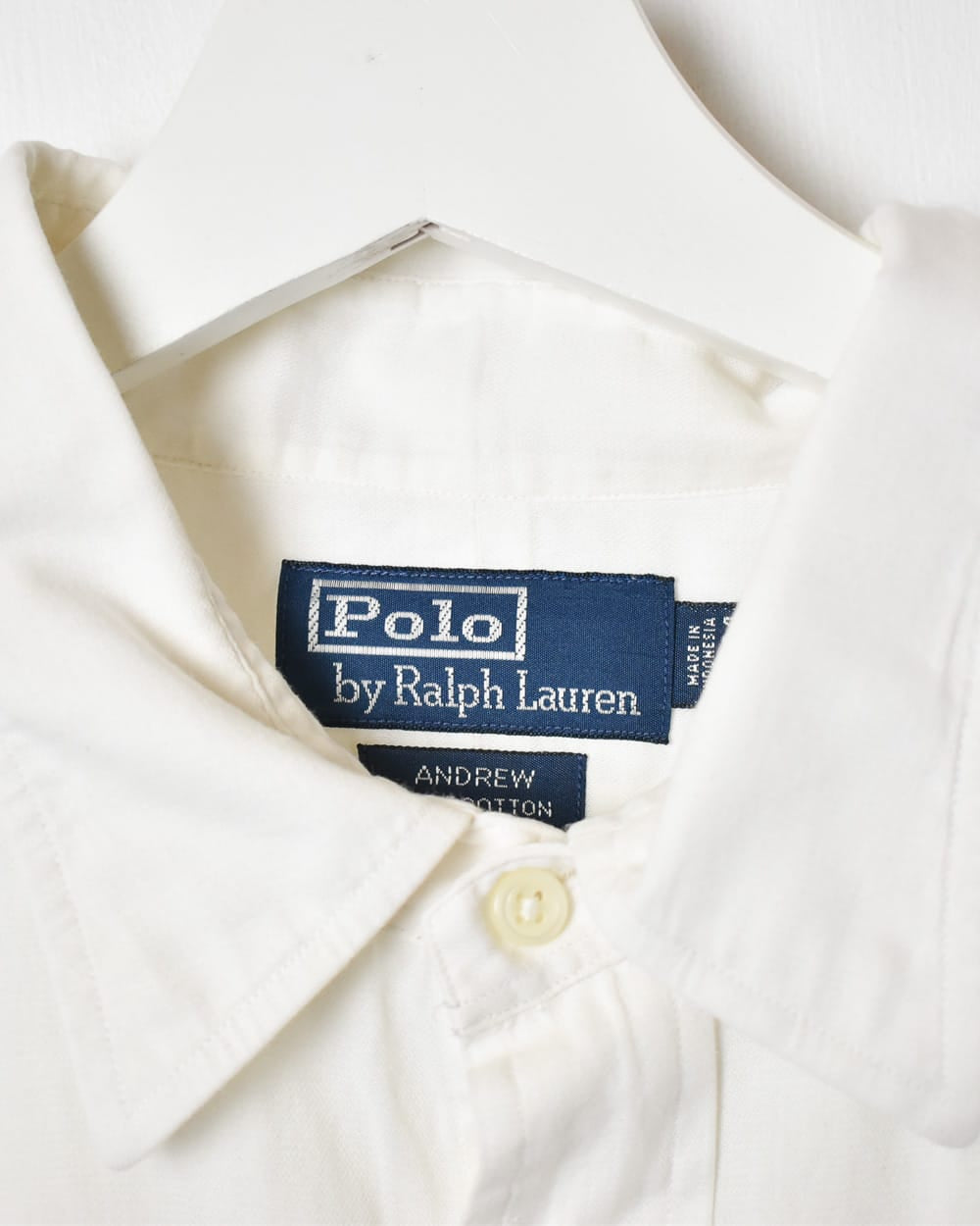 Vintage 90s White Polo Ralph Lauren Andrew Shirt - X-Large Cotton