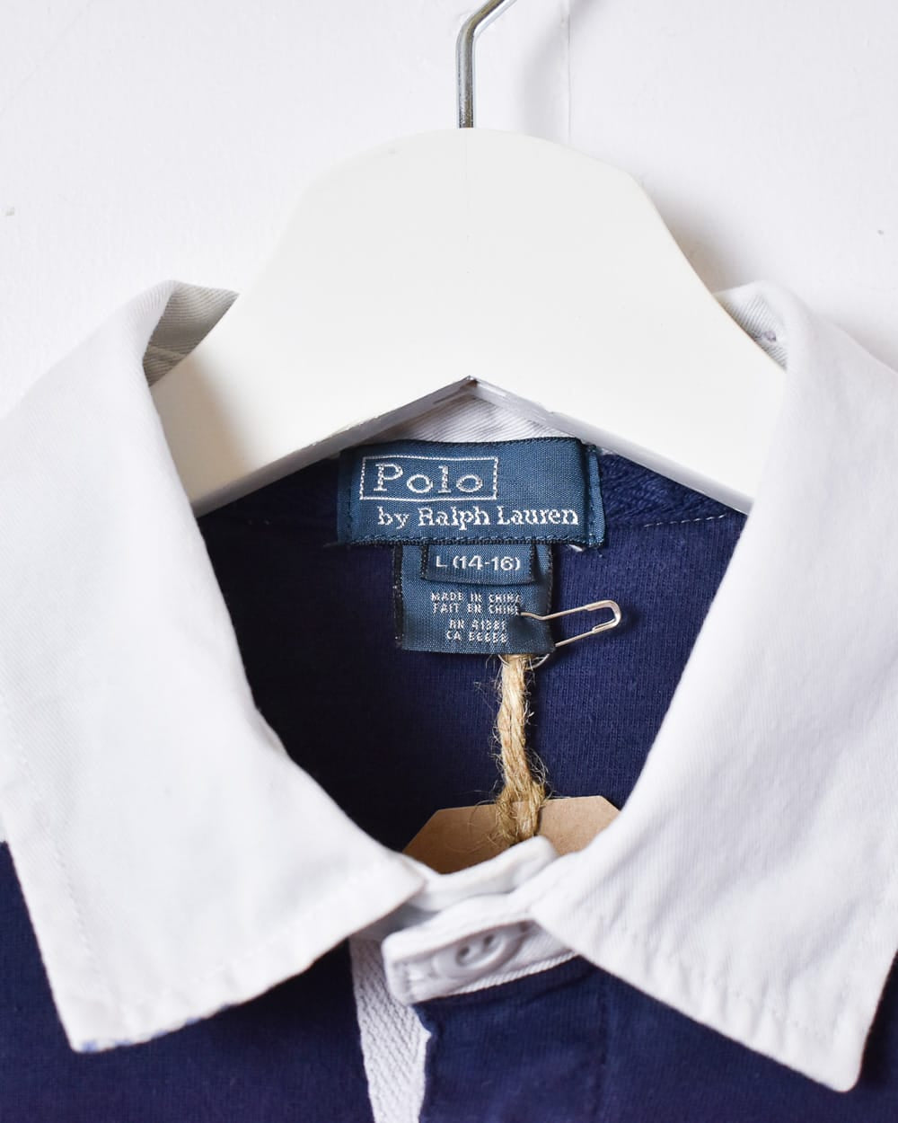 White Polo Ralph Lauren Striped Rugby Shirt - Medium Women's