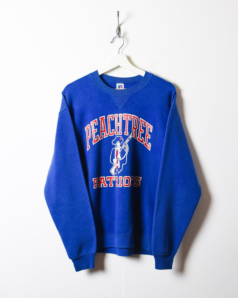 Vintage 90s Blue Russell Athletic Peachtree Patriots Sweatshirt - Small  Cotton– Domno Vintage