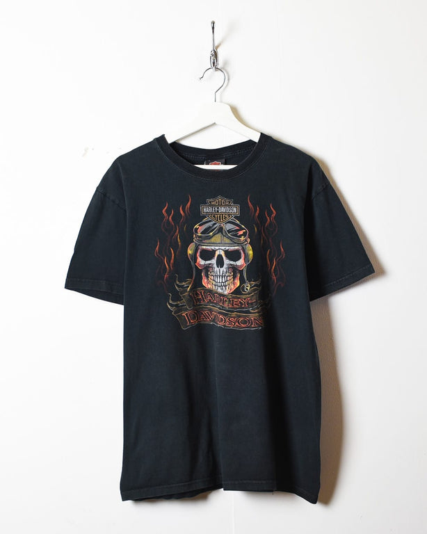 Black Harley Davidson Skull T-Shirt - Large
