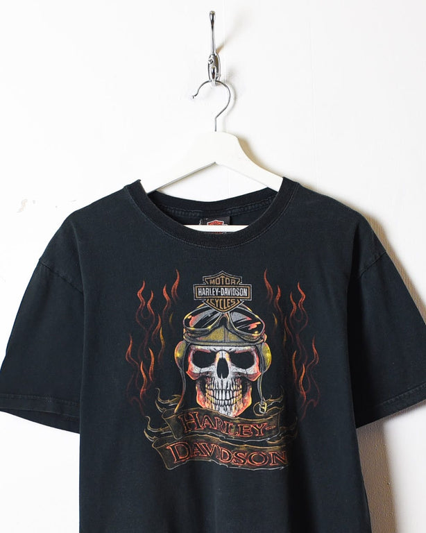 Black Harley Davidson Skull T-Shirt - Large