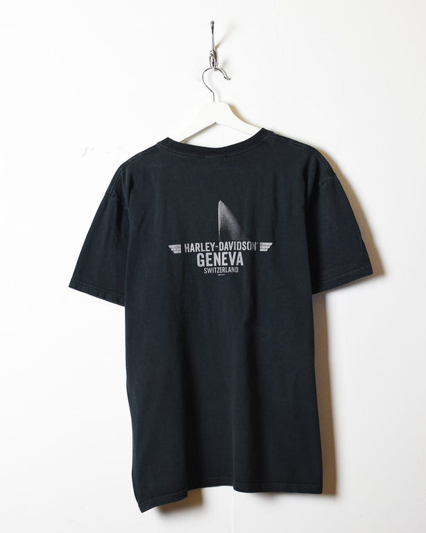 Black Harley Davidson Skull T-Shirt - Large