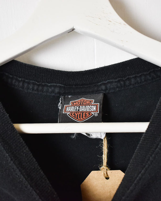 Black Harley Davidson Skull T-Shirt - Large