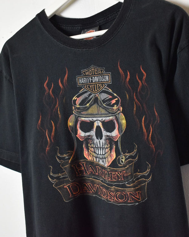 Black Harley Davidson Skull T-Shirt - Large
