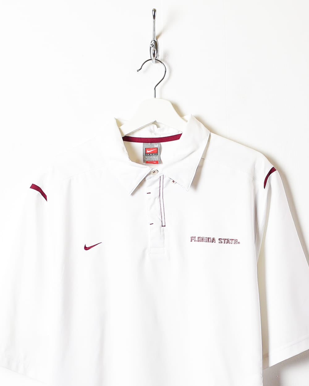 White Nike Team Florida State Polo Shirt - Medium