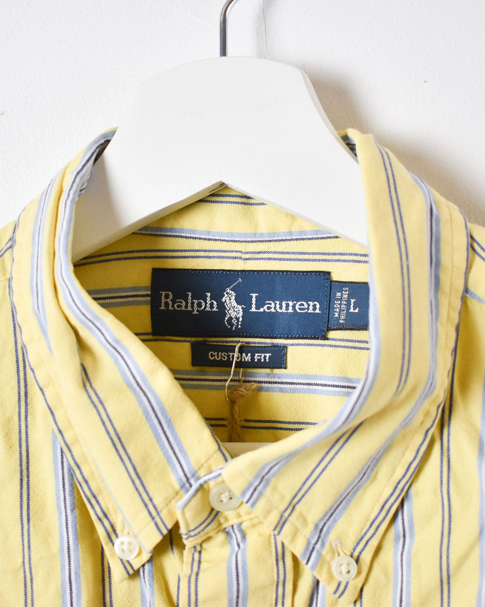 Yellow Polo Ralph Lauren Striped Shirt - Large