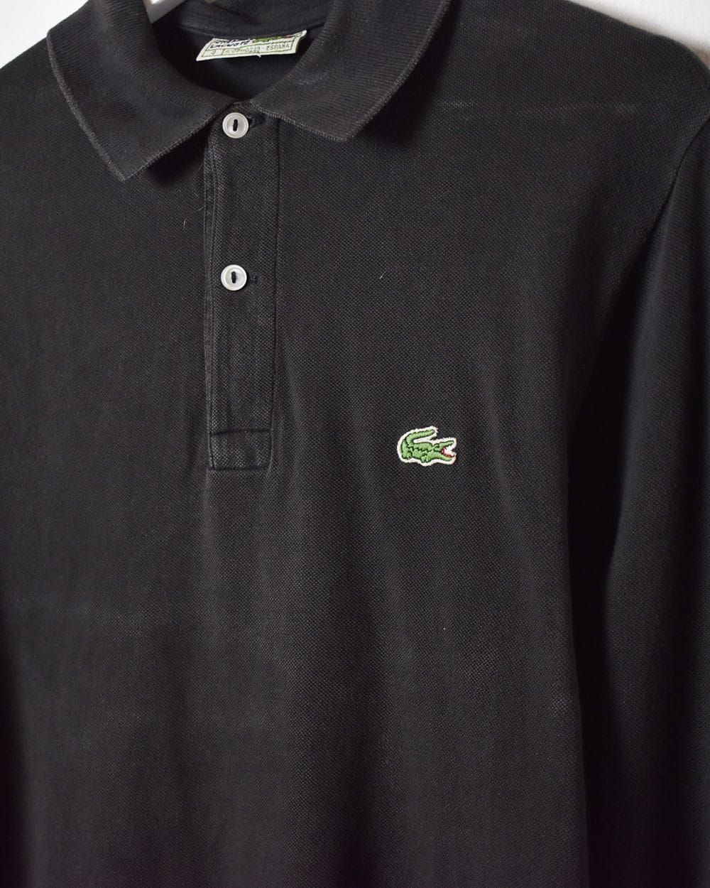 Black Chemise Lacoste Long Sleeved Polo Shirt - Small