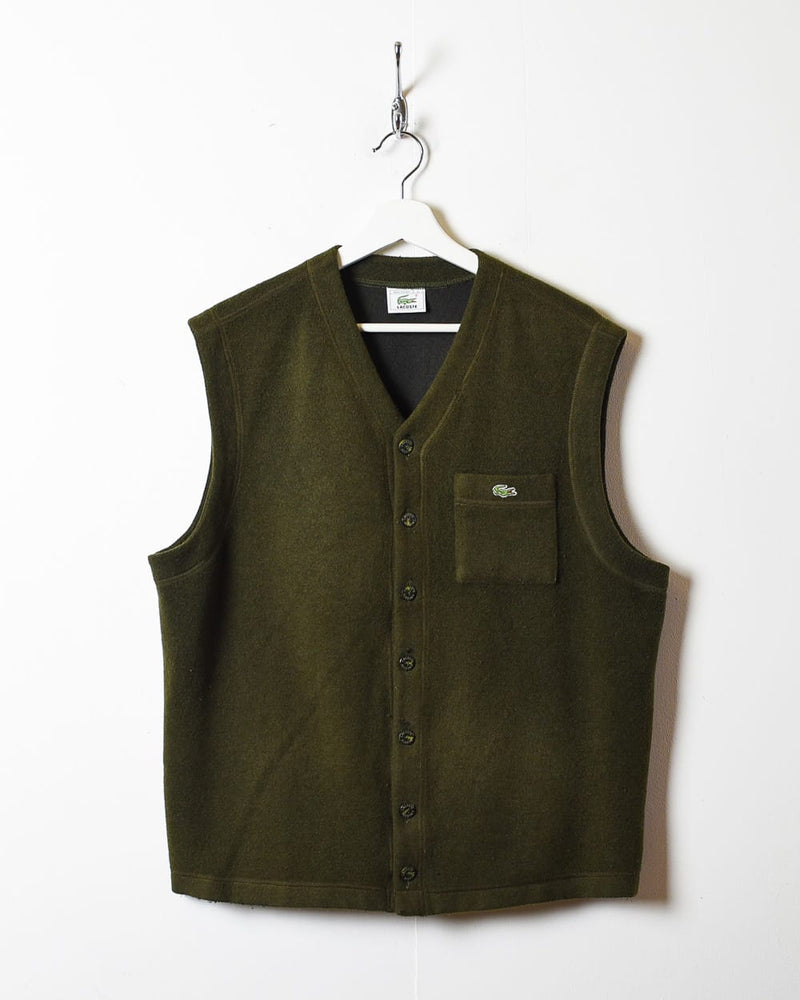 Natura ambition Økologi Vintage 00s Green Lacoste Sweater Vest - Large Wool– Domno Vintage