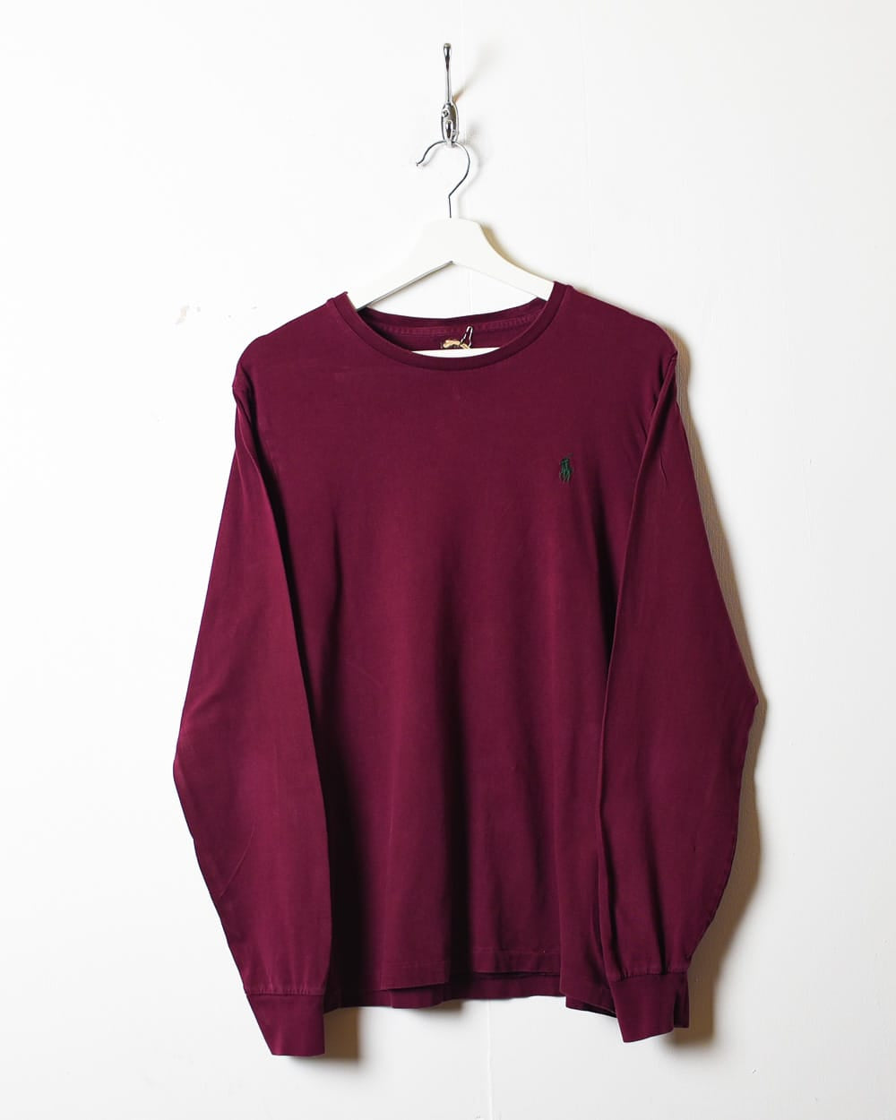 Maroon Polo Ralph Lauren Long Sleeved T-Shirt - Medium