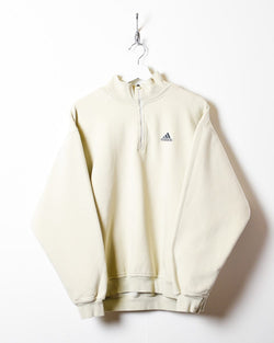 Neutral Adidas 1/4 Zip Sweatshirt - Large