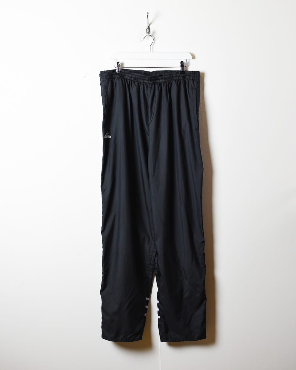 Black Adidas Popper Tracksuit Bottoms - X-Large