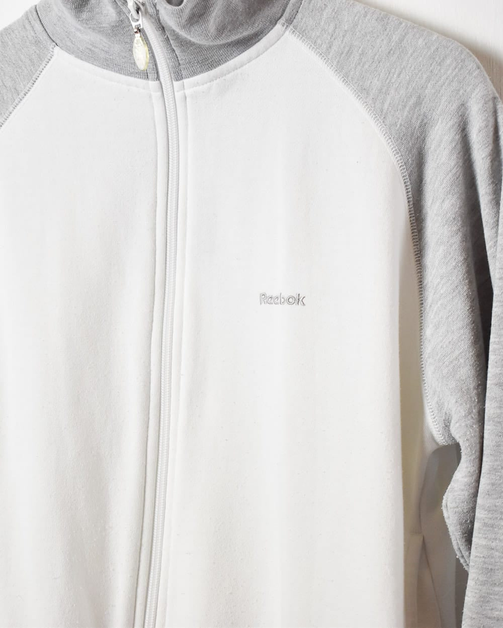 White Reebok Zip-Through Sweatshirt - X-Small Women's