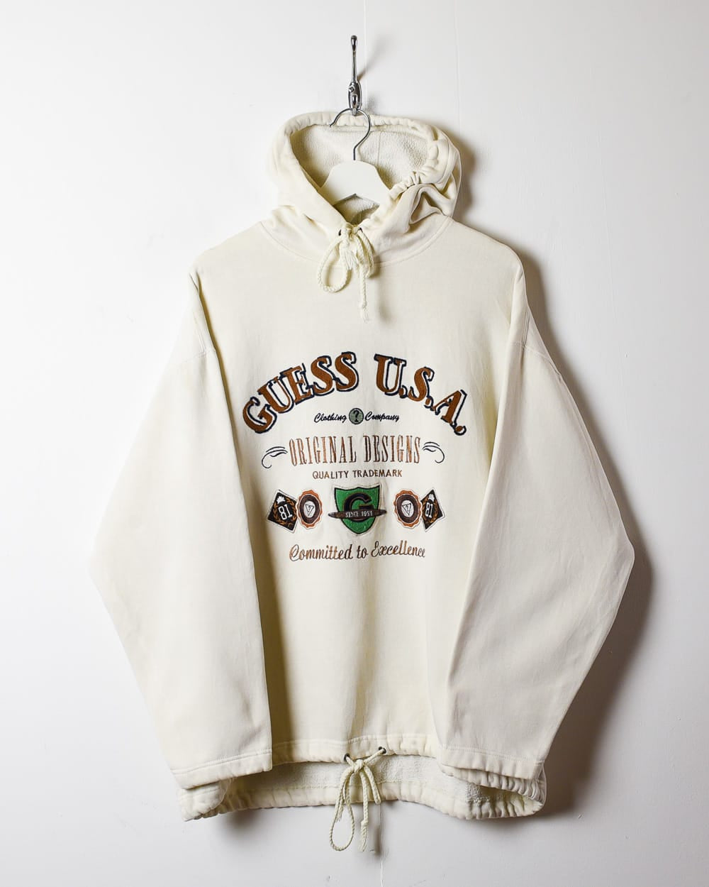 White Guess USA Hoodie - Large