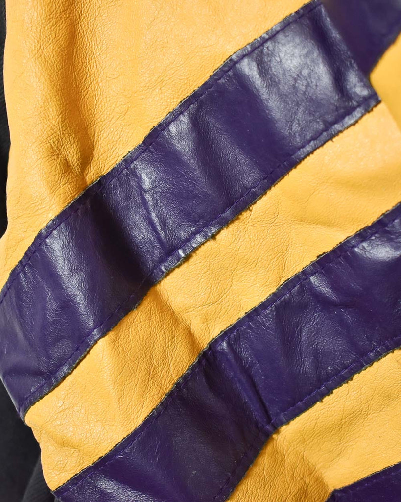 Vintage NIKE Varsity Jacket / Black Yellow and Purple -  Israel