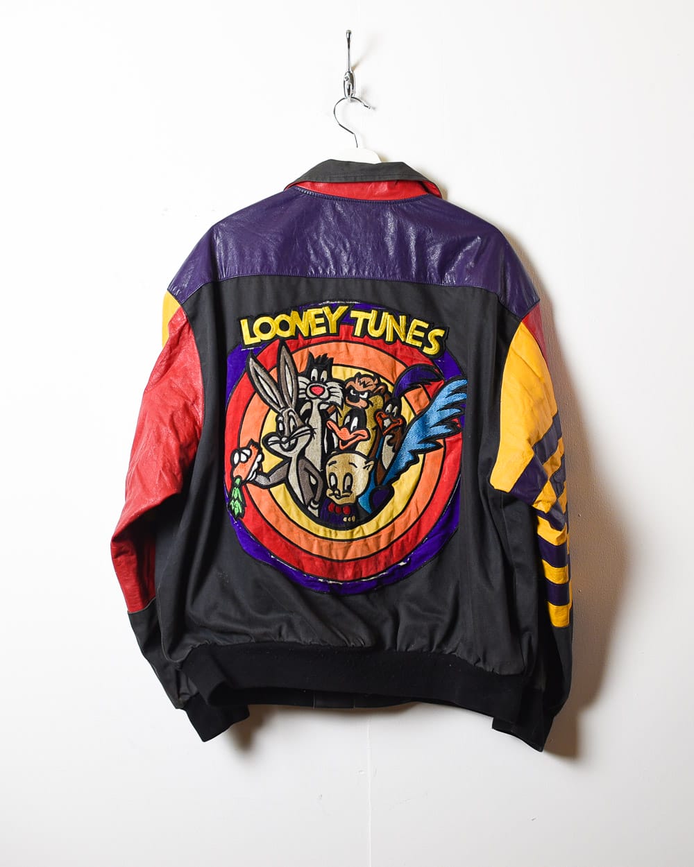 Vintage 90s Black Jeff Hamilton Looney Tunes Varsity Jacket - X 