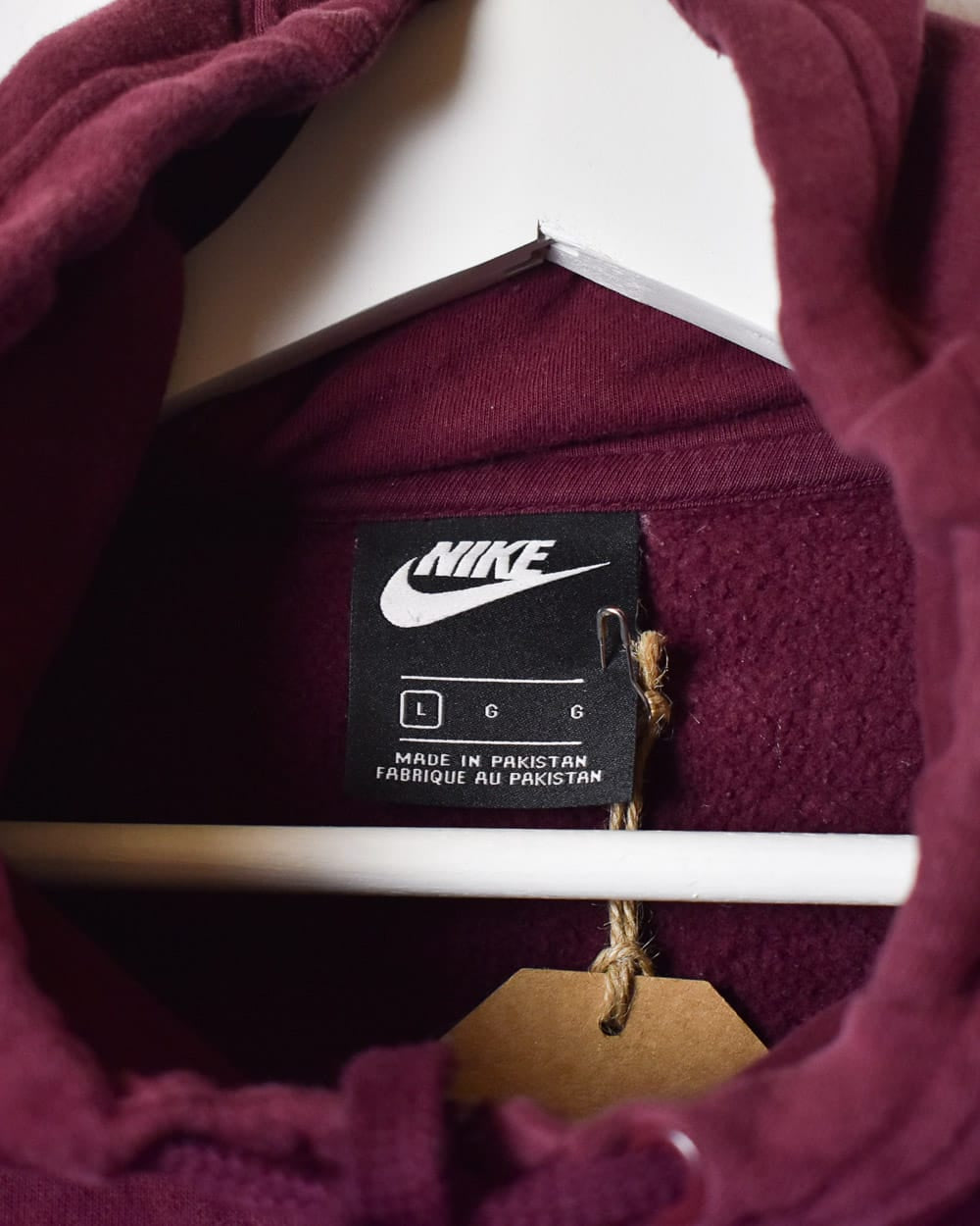 Maroon Nike Zip-Through Hoodie - Large