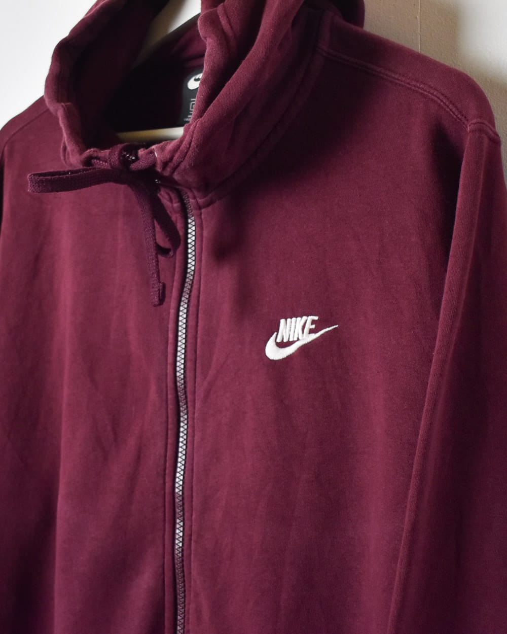 Maroon Nike Zip-Through Hoodie - Large