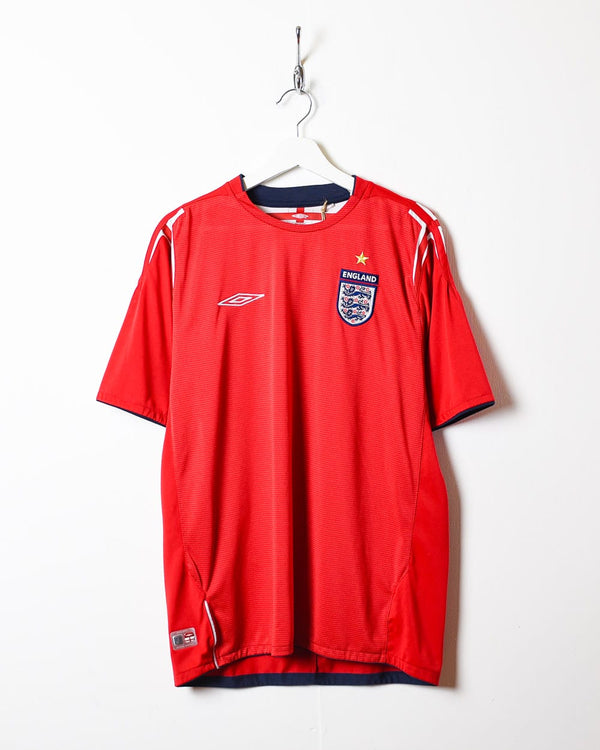 Red Umbro England 2004/06 Away Football Shirt - Large