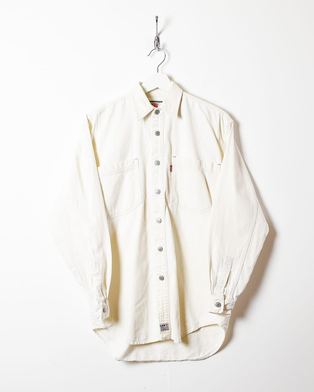 Levi's slouchy one pocket denim shirt in white stripe | ASOS