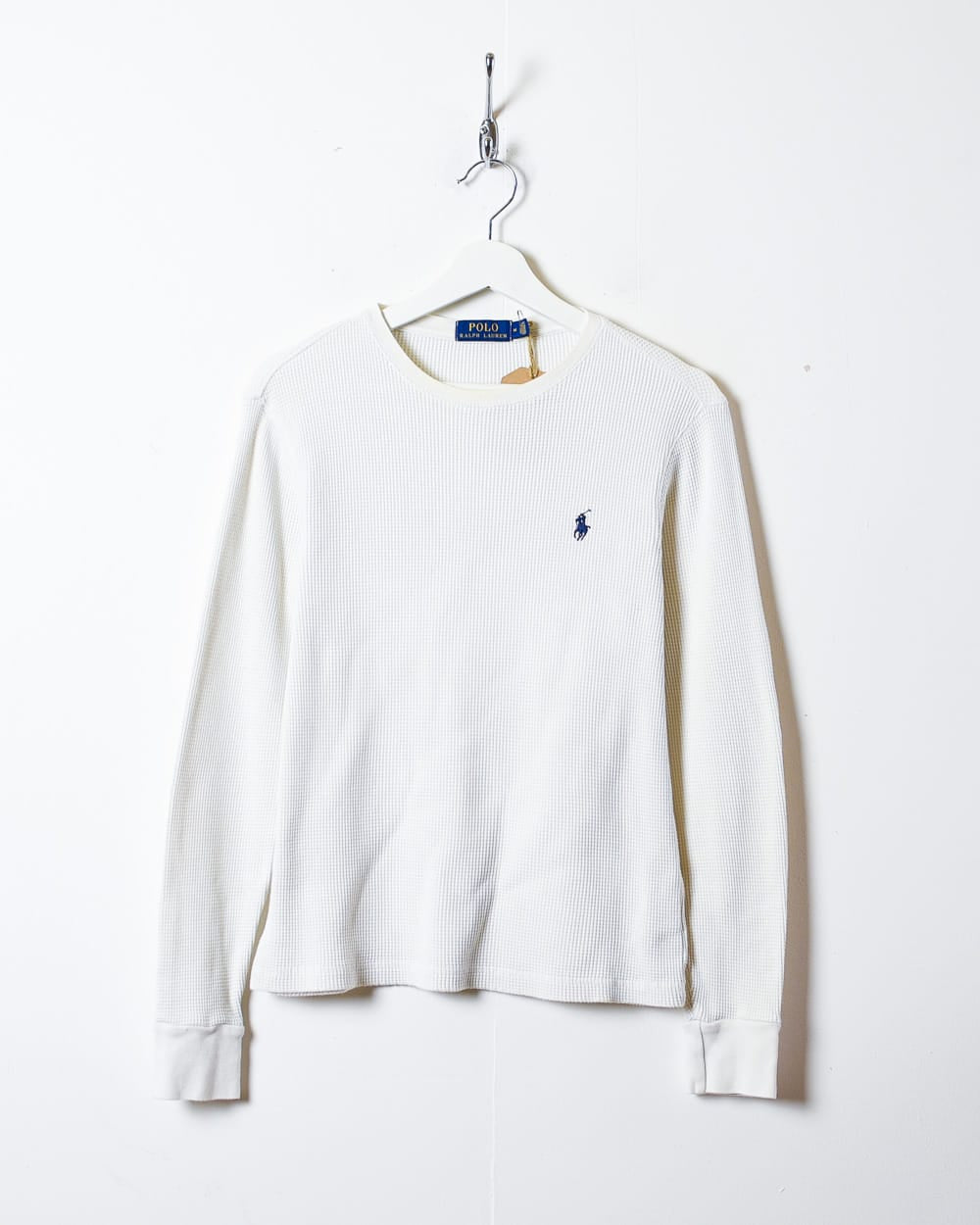 White Polo Ralph Lauren Textured Sweatshirt - Medium Women's