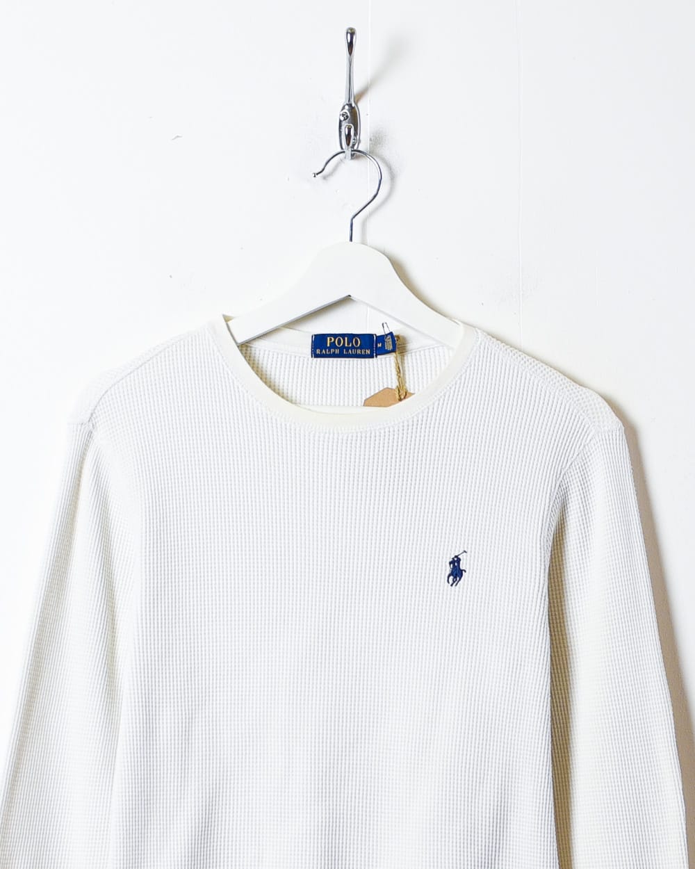 White Polo Ralph Lauren Textured Sweatshirt - Medium Women's