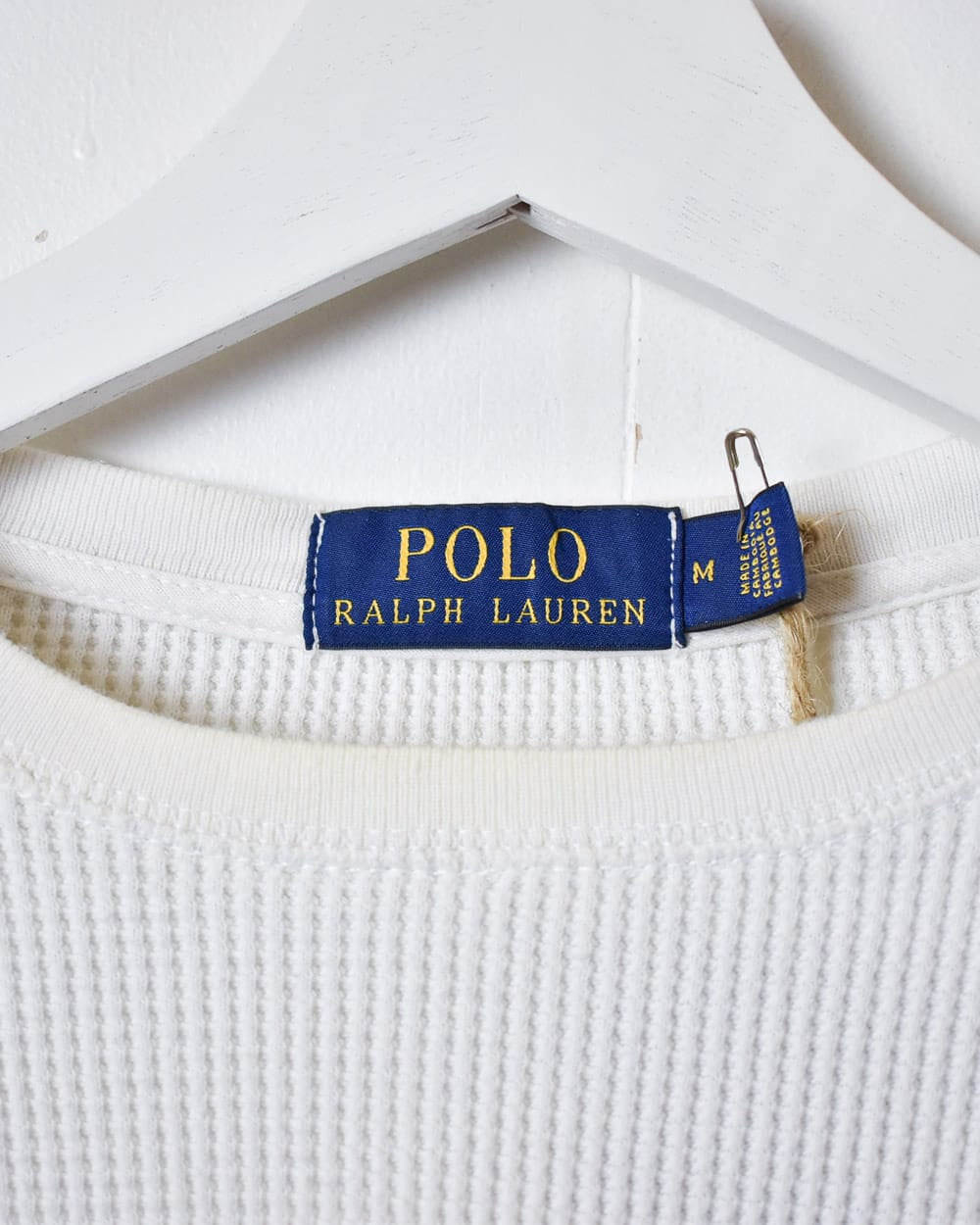 White Polo Ralph Lauren Textured Sweatshirt - Medium Women's