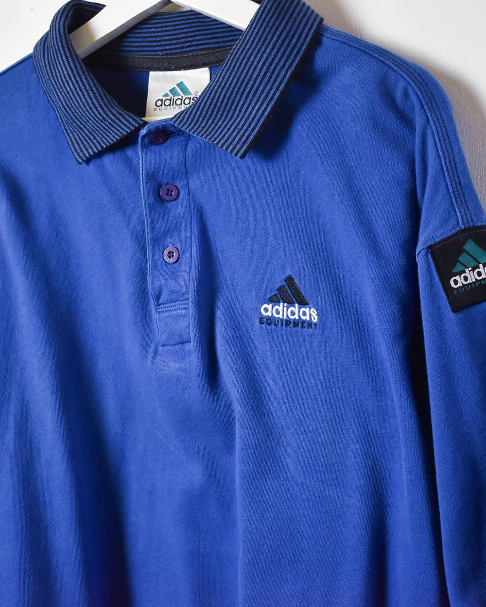 Blue Adidas Equipment Polo Shirt - X-Large