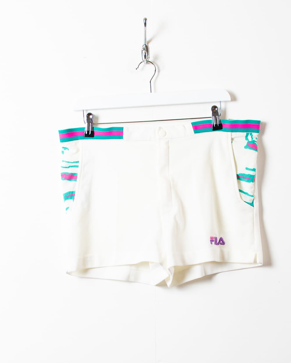 Wrok Vloeibaar Verbeelding Vintage 90s White Fila Tennis Shorts - Medium Cotton mix– Domno Vintage