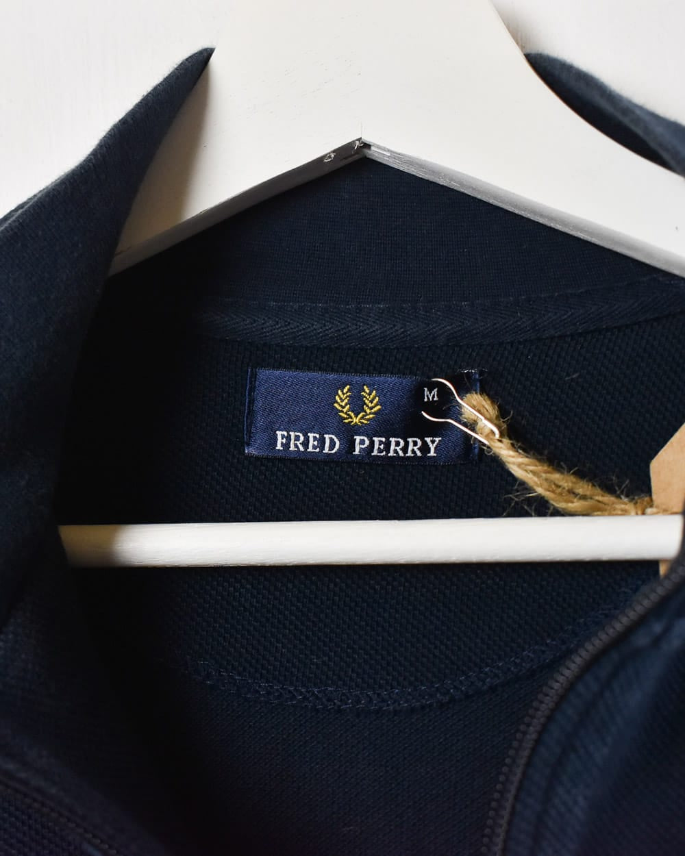 Navy Fred Perry 1/4 Zip Sweatshirt - Small