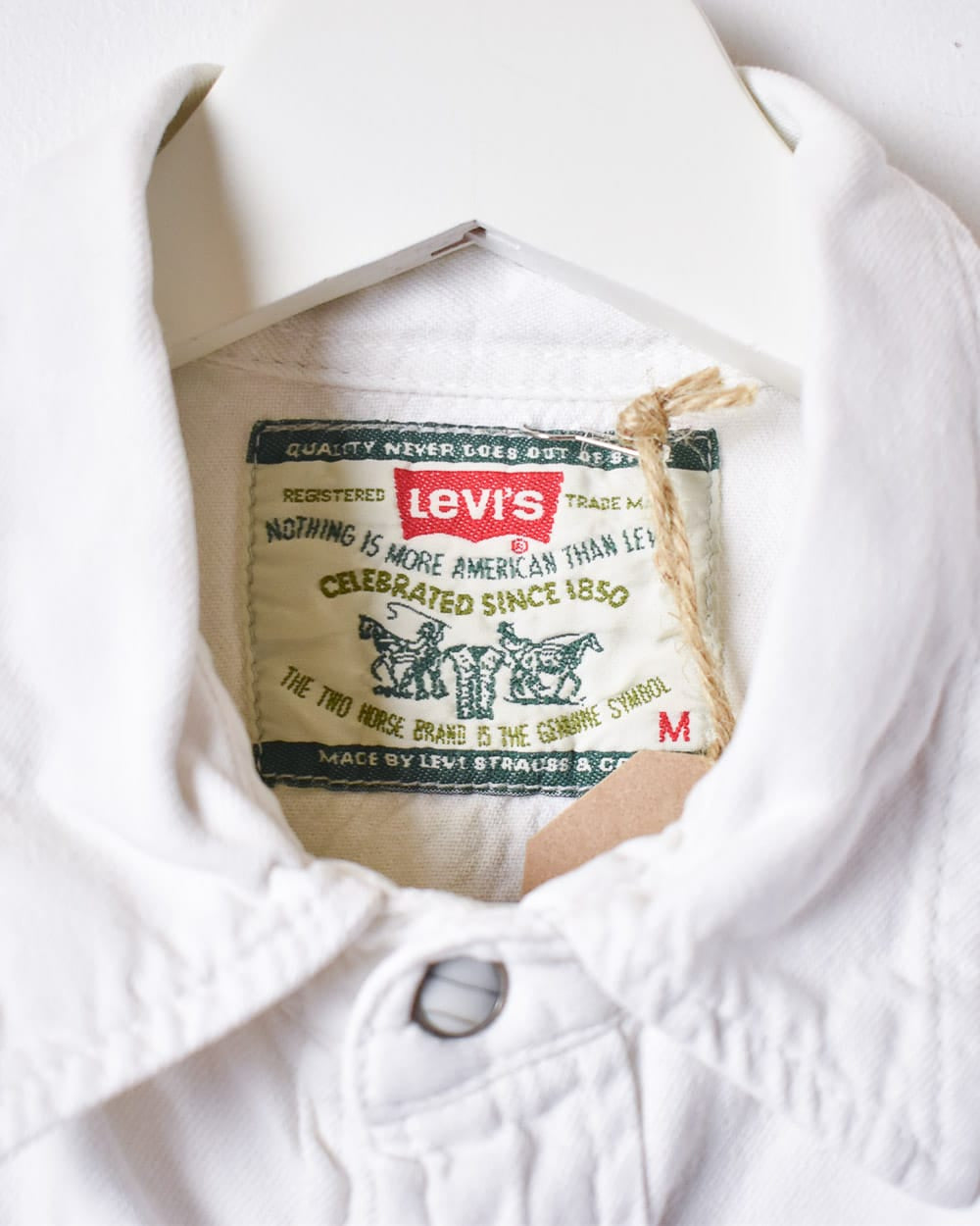 White Levi's Denim Shirt - Medium