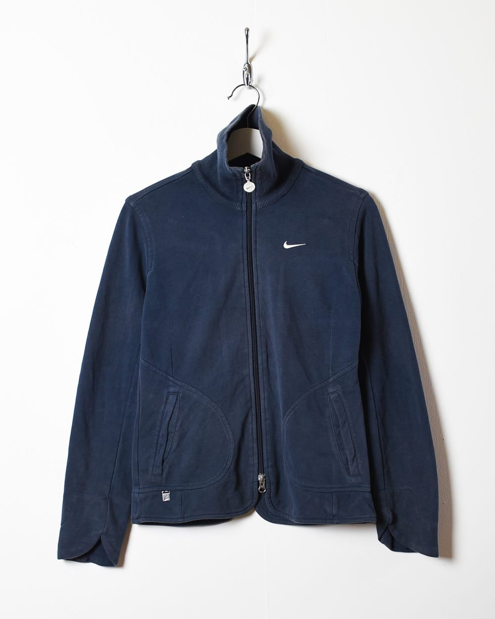 Navy Nike High Neck Zip-Through Sweatshirt - Small Women's