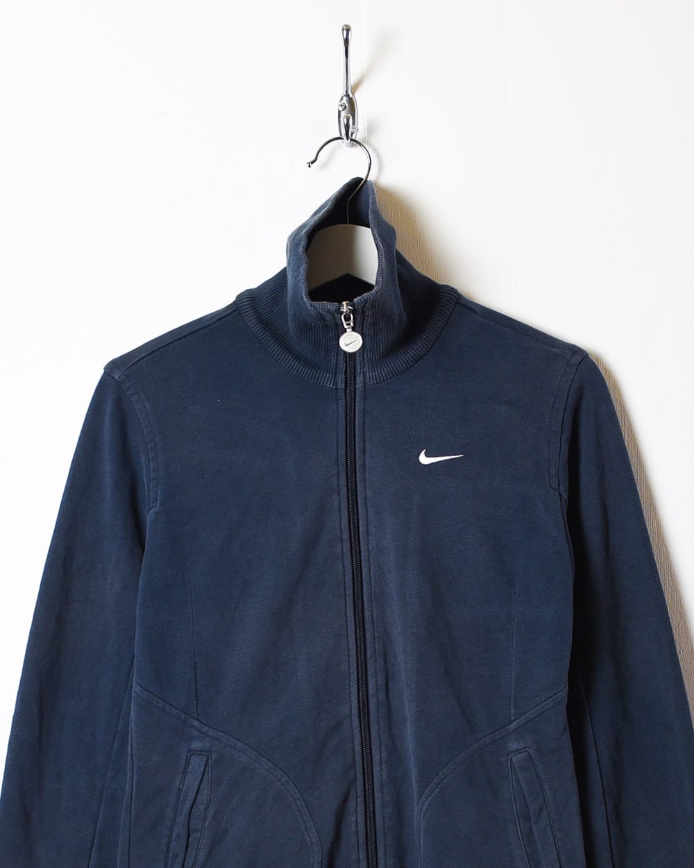 Navy Nike High Neck Zip-Through Sweatshirt - Small Women's