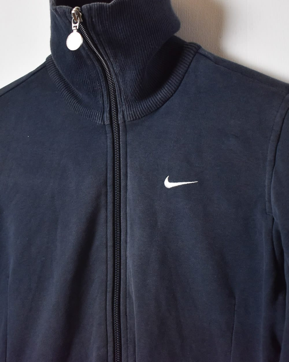 Navy Nike High Neck Zip-Through Sweatshirt - Small Women's