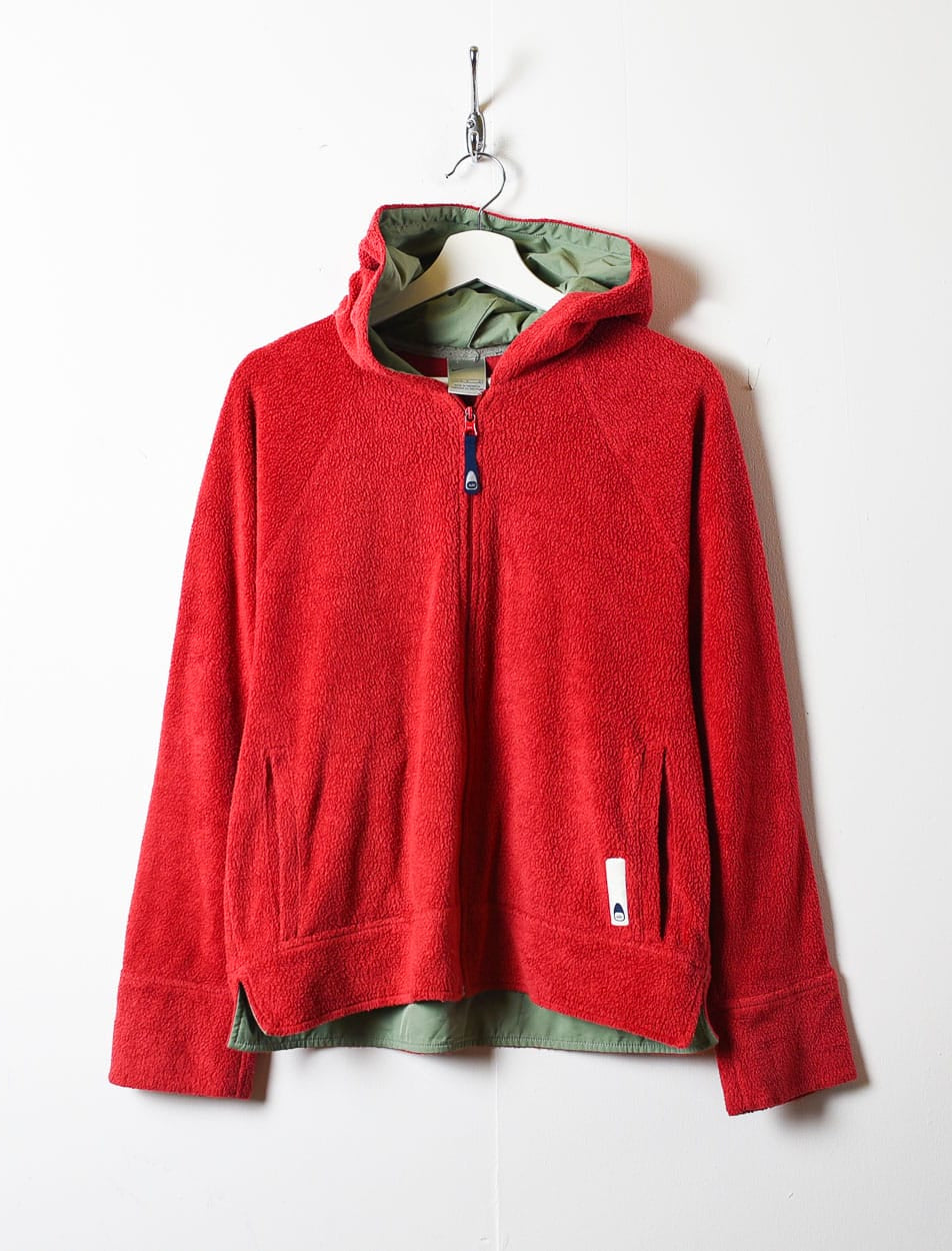 Red Nike Zip-Through Fleece Hoodie - Large Women's