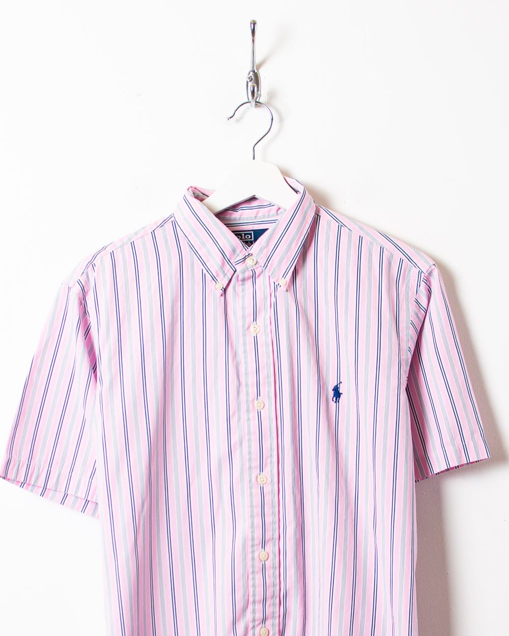 Pink Polo Ralph Lauren Striped Short Sleeved Shirt - Medium