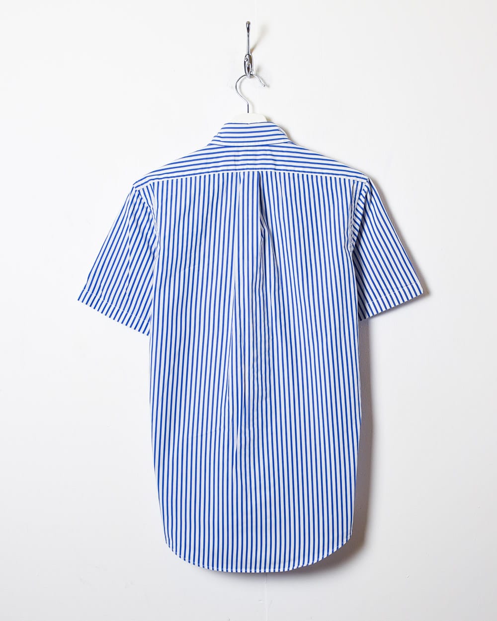 Vintage 90s Blue Polo Ralph Lauren Striped Short Sleeved Shirt Small Cotton Domno Vintage