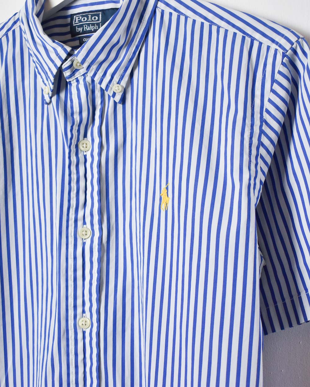Blue Polo Ralph Lauren Striped Short Sleeved Shirt - Small