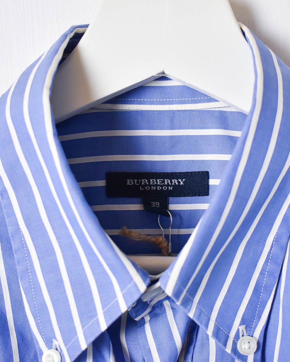 Blue Burberry Striped Short Sleeved Shirt - Large