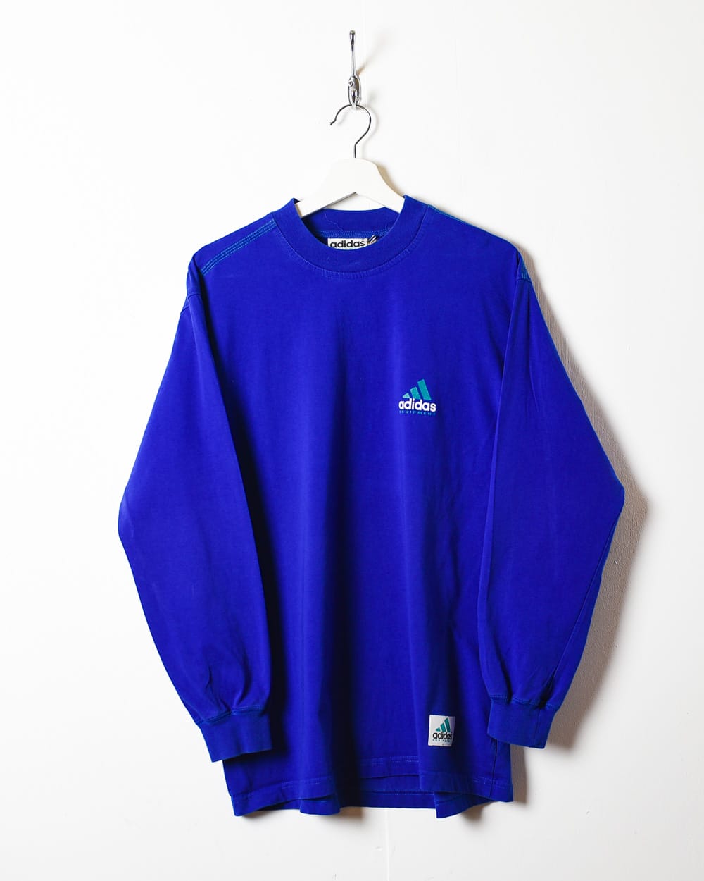 Blue Adidas Equipment Long Sleeved T-Shirt - Large