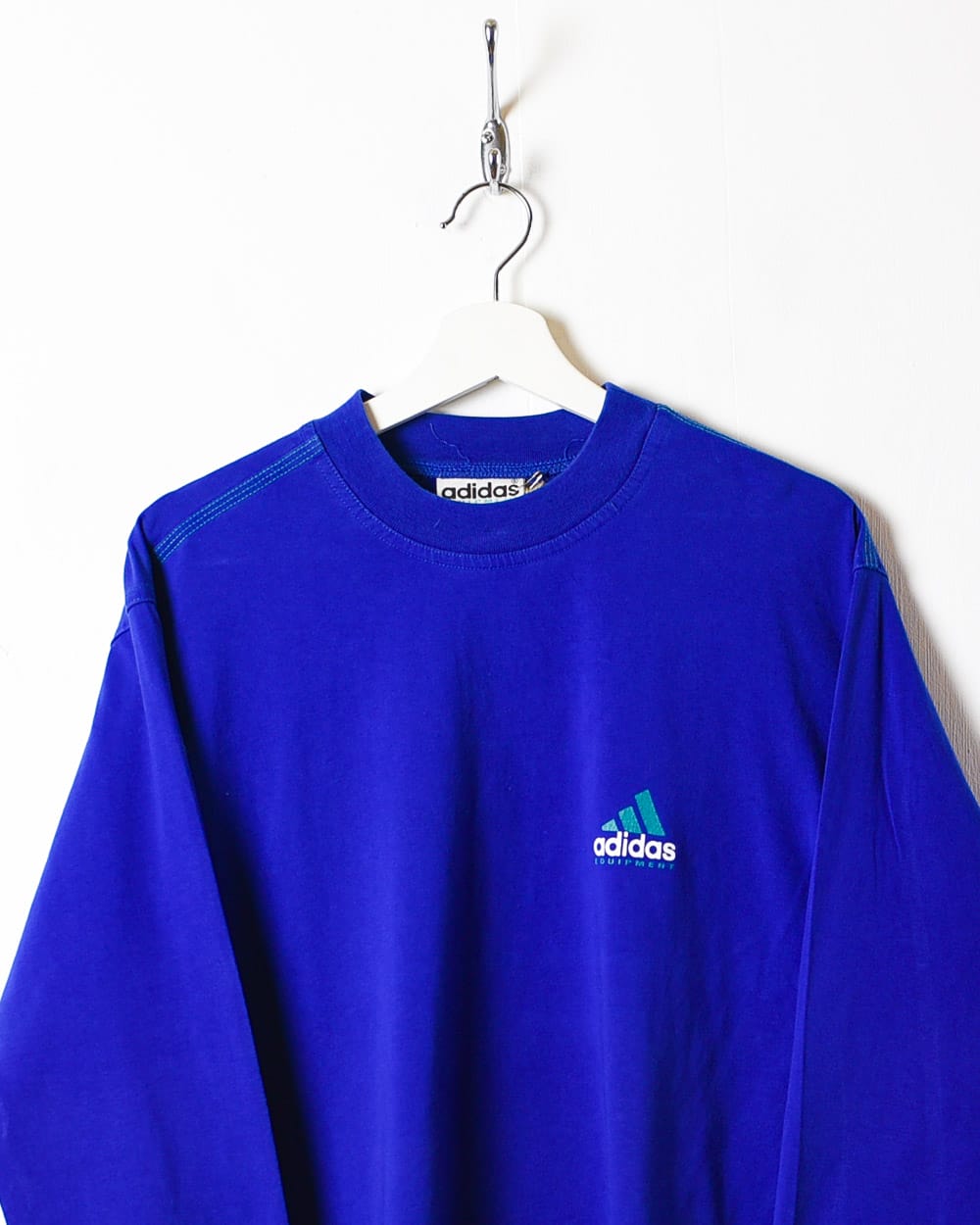 Blue Adidas Equipment Long Sleeved T-Shirt - Large