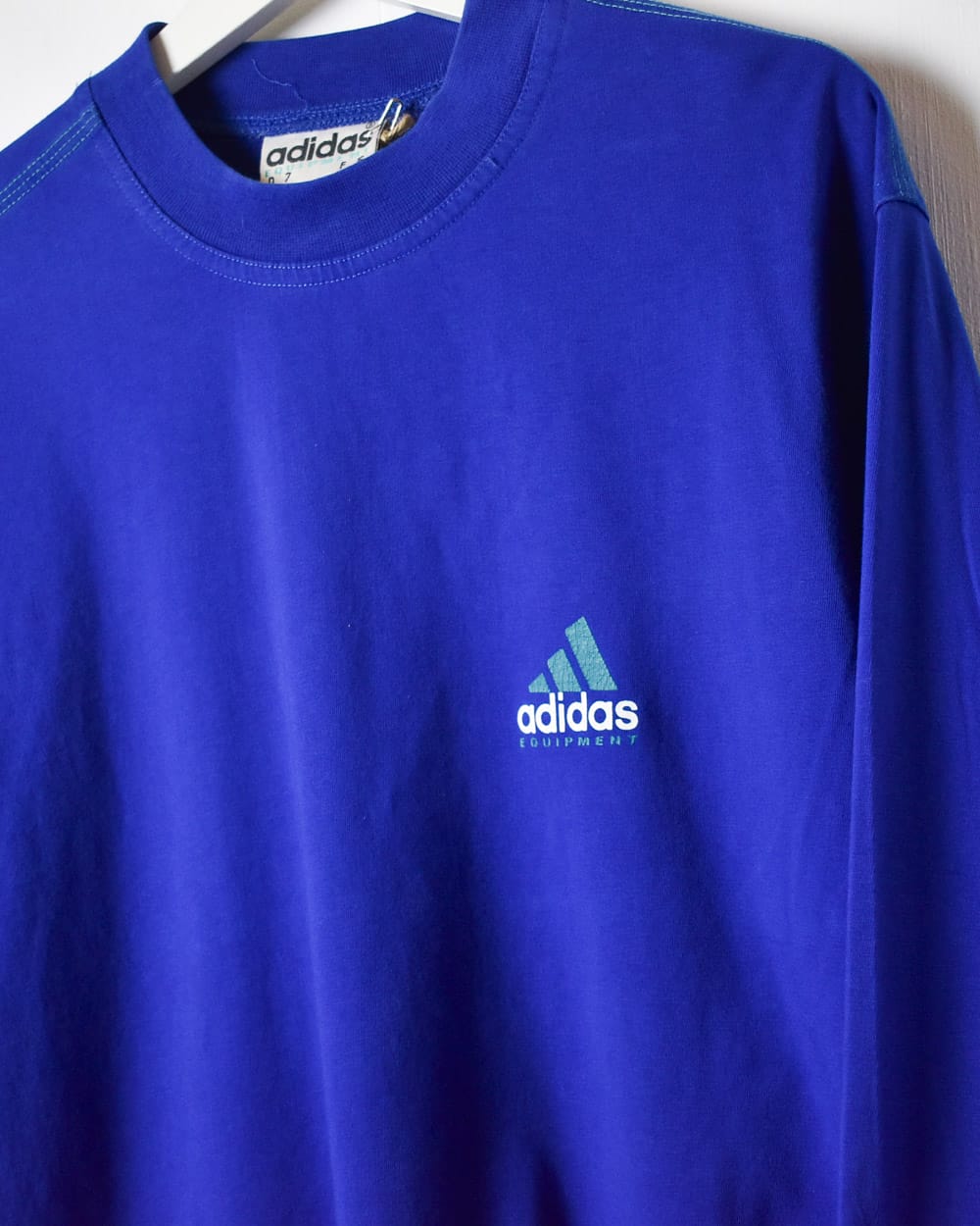 Blue Adidas Equipment Long Sleeved T-Shirt - Large