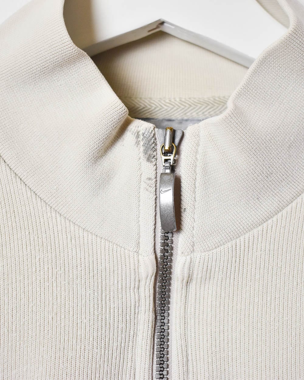 Neutral Nike 1/4 Zip Sweatshirt - X-Small