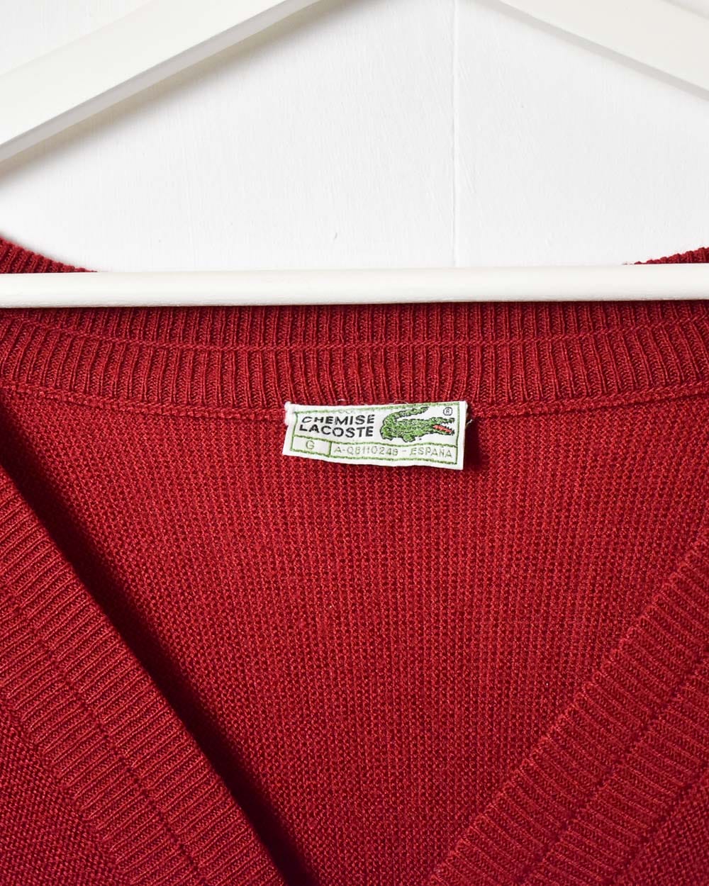 Red Chemise Lacoste Knitted Cardigan - Large