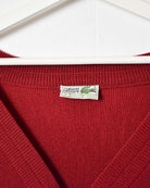 Red Chemise Lacoste Knitted Cardigan - Large