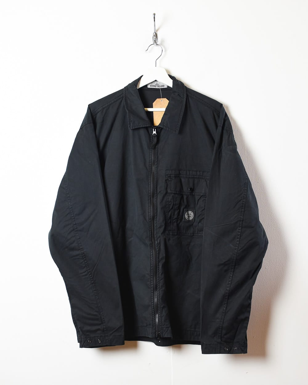 Stone island black on sale windbreaker