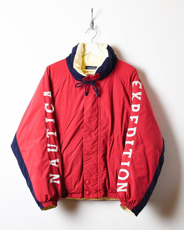 Red Nautica Reversible Puffer Jacket - Medium