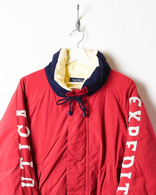 Red Nautica Reversible Puffer Jacket - Medium