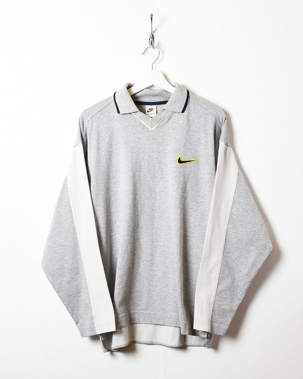 Stone Nike Collared Thin Sweatshirt - Medium