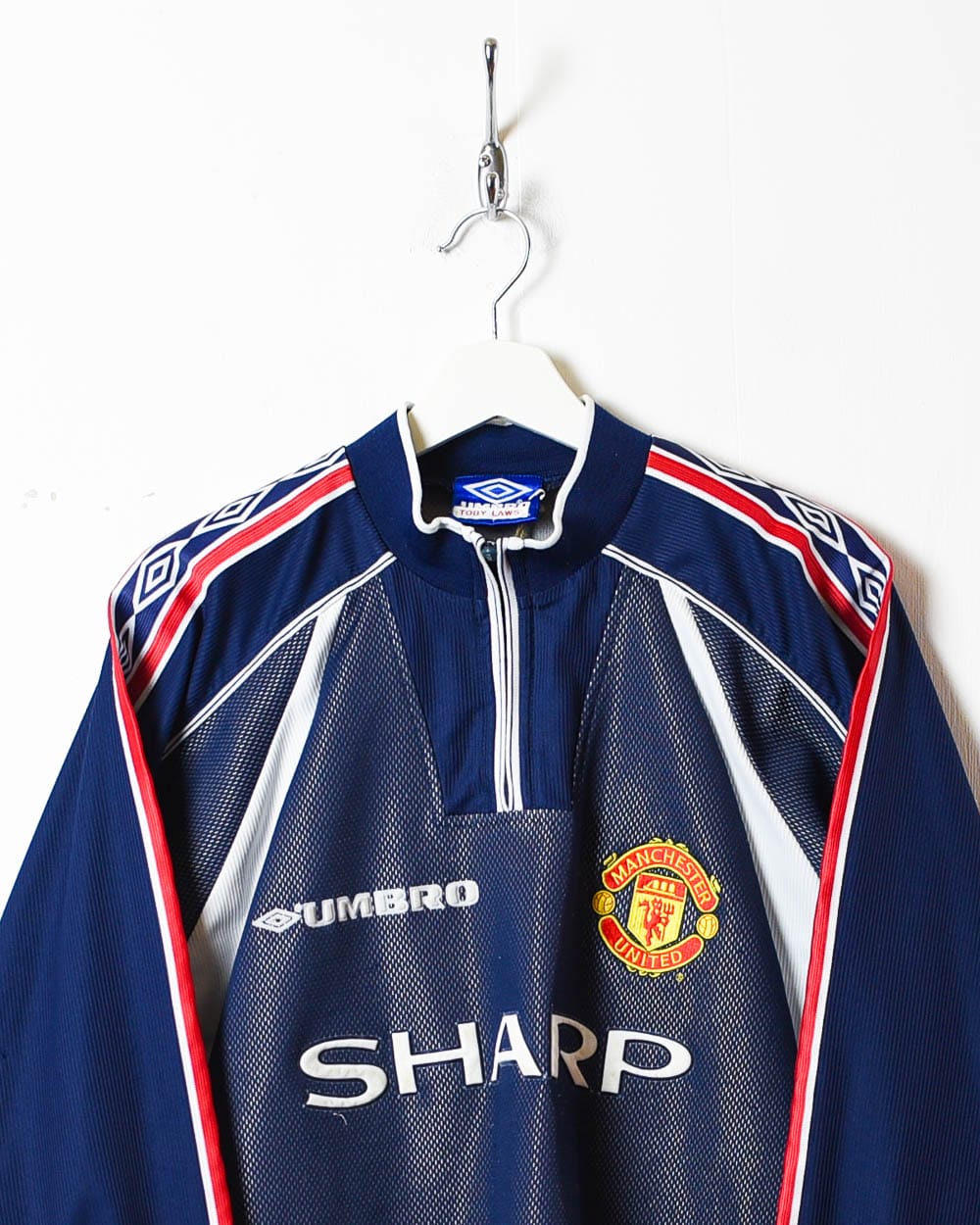 Navy Umbro Manchester United FC 1998-99 Goalkeeper Long Sleeved T-Shirt - Small