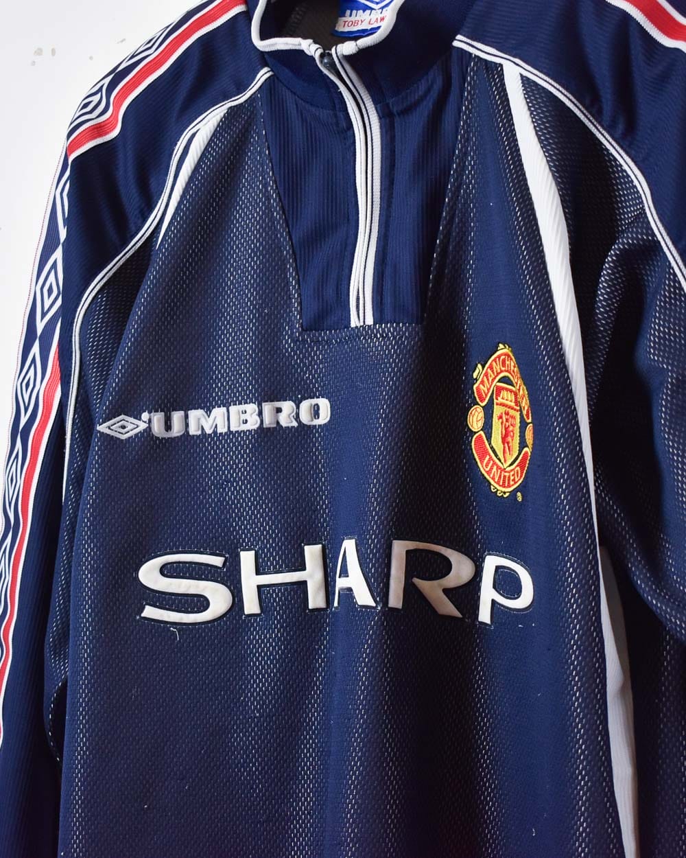 Navy Umbro Manchester United FC 1998-99 Goalkeeper Long Sleeved T-Shirt - Small